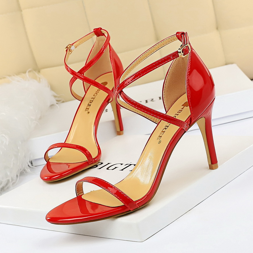 high heels sandals women patent leather shoes sexy sandals extreme high heels wedding sandals sandalias mujer buty - Image 7