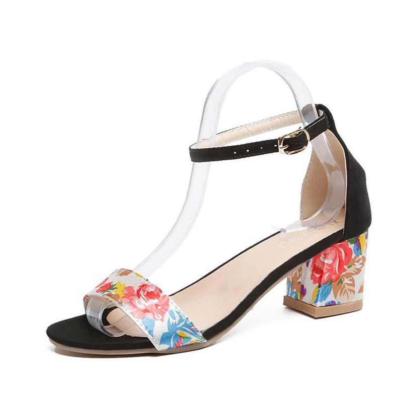 Women Summer Casual Ankle Buckle Sandals Female Square Heel Shoes Open Toe Cover Heel Ladies Fashion Mixed Color Footwear - Image 7