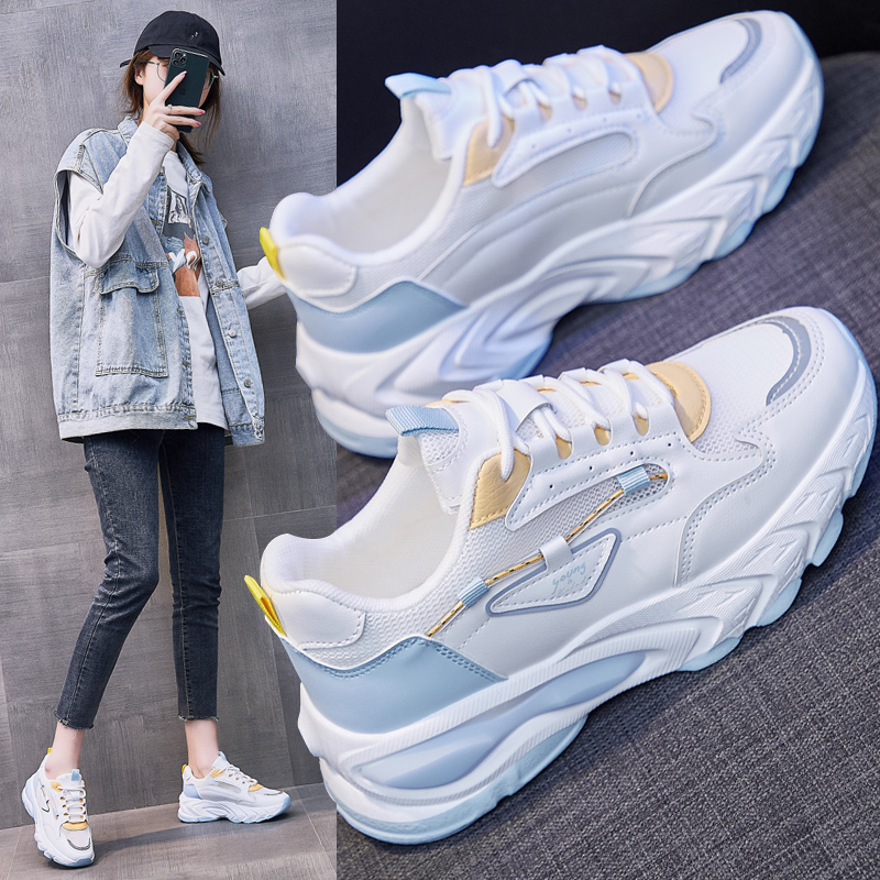 Women's Chunky Sneakers Thick Bottom Platform Vulcanize Shoes Fashion Breathable Casual Shoes for Woman Female New