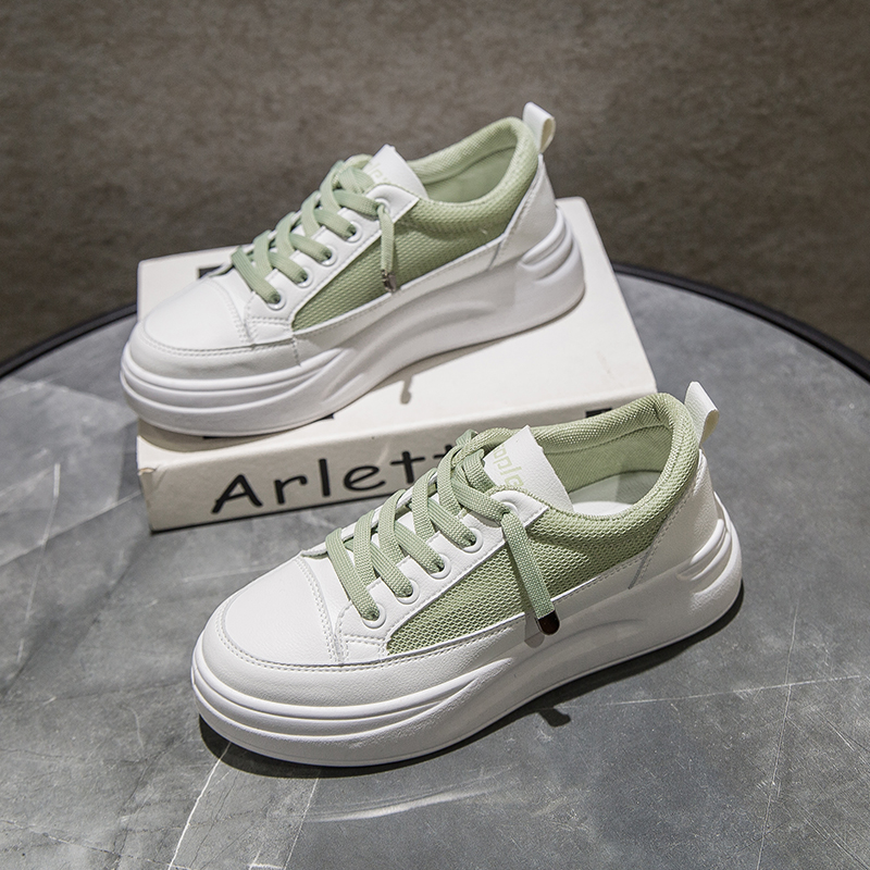 high quality pu Platform Breathable Sneakers women shoes Black Increase 5cm basic Autumn White Casual Shoes woman Student - Image 3