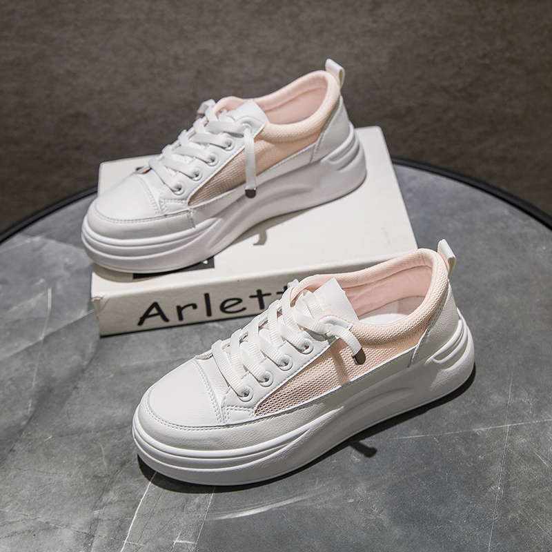 high quality pu Platform Breathable Sneakers women shoes Black Increase 5cm basic Autumn White Casual Shoes woman Student - Image 4