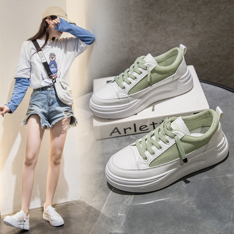 high quality pu Platform Breathable Sneakers women shoes Black Increase 5cm basic Autumn White Casual Shoes woman Student - Image 7