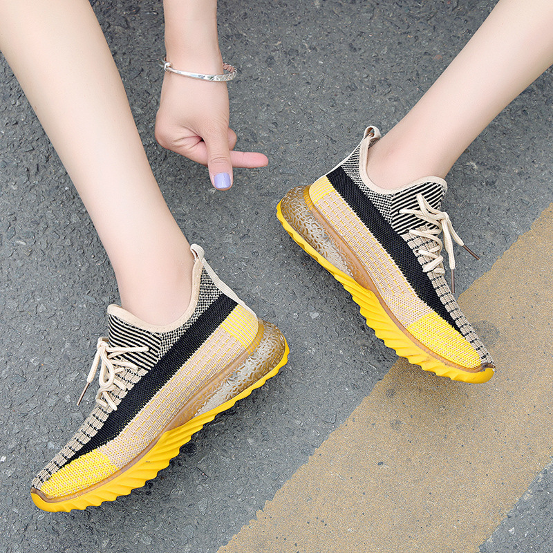 Spring New Women's Shoes, Wild Sports Shoes, Women's Elastic Fabric + Solid Mesh Women's Shoes, Women's Casual Sports Shoes - Image 5