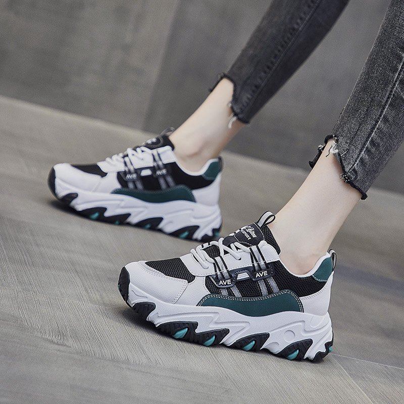 Women Platform Chunky Sneakers Korean Fashion Mixed Colors Sports Casual Shoes Tennis Female Lace Up Woman Vulcanized Shoes - Image 5