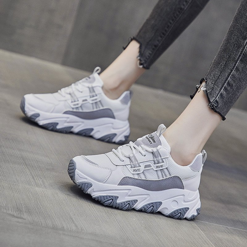 Women Platform Chunky Sneakers Korean Fashion Mixed Colors Sports Casual Shoes Tennis Female Lace Up Woman Vulcanized Shoes - Image 6