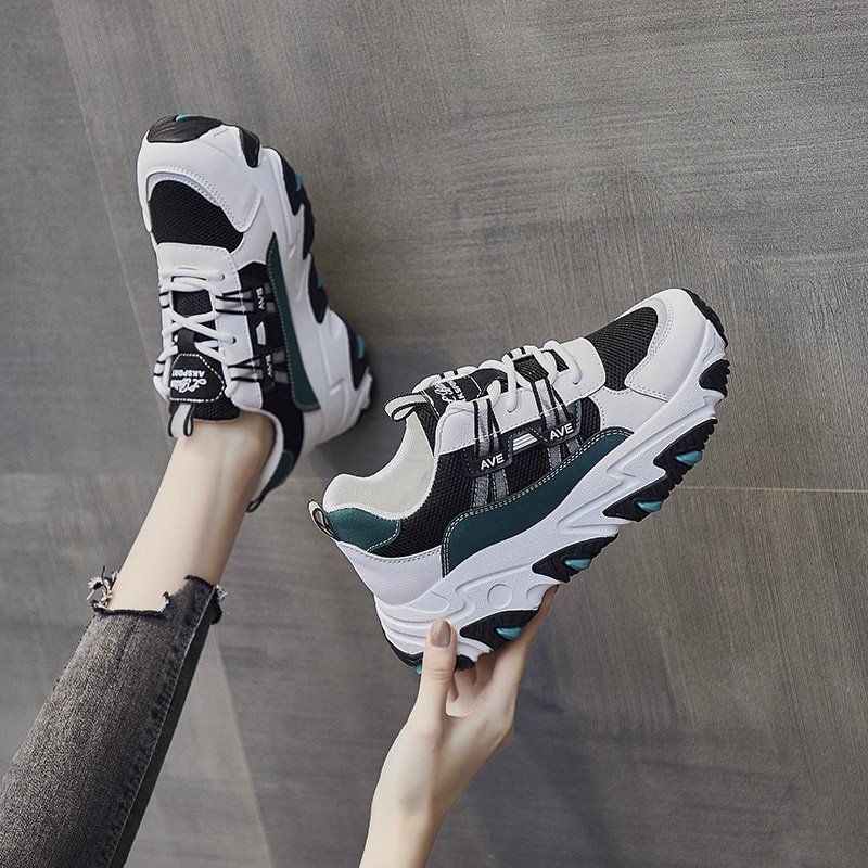 Women Platform Chunky Sneakers Korean Fashion Mixed Colors Sports Casual Shoes Tennis Female Lace Up Woman Vulcanized Shoes - Image 7