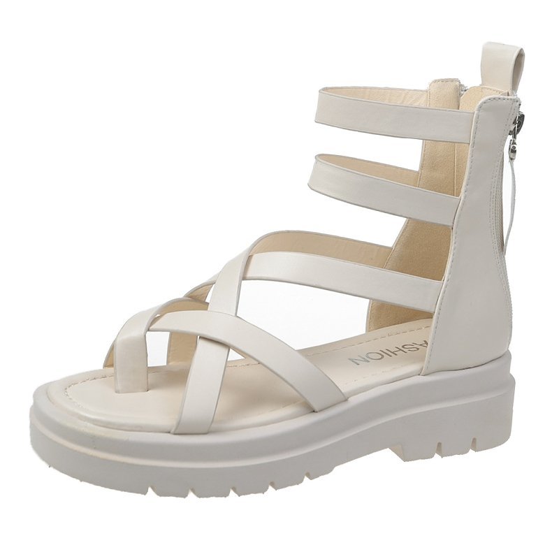 New Summer Women's Sandals Solid Color Wedge Heel Thickened Increased Waterproof Taiwan Fish Mouth Korean Version of Single - Image 4