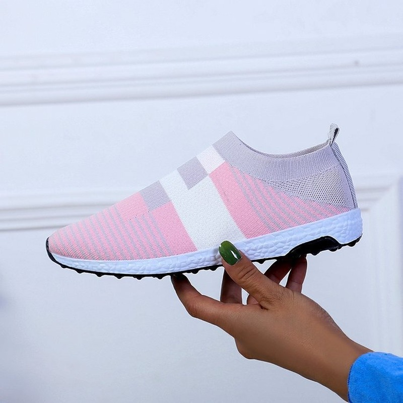 Women's Casual Vulcanized Shoes Woman Mesh Sneakers Women Knitted Flat Ladies Slip On Female Footwear Size 43 Feminino Zapatos - Image 3