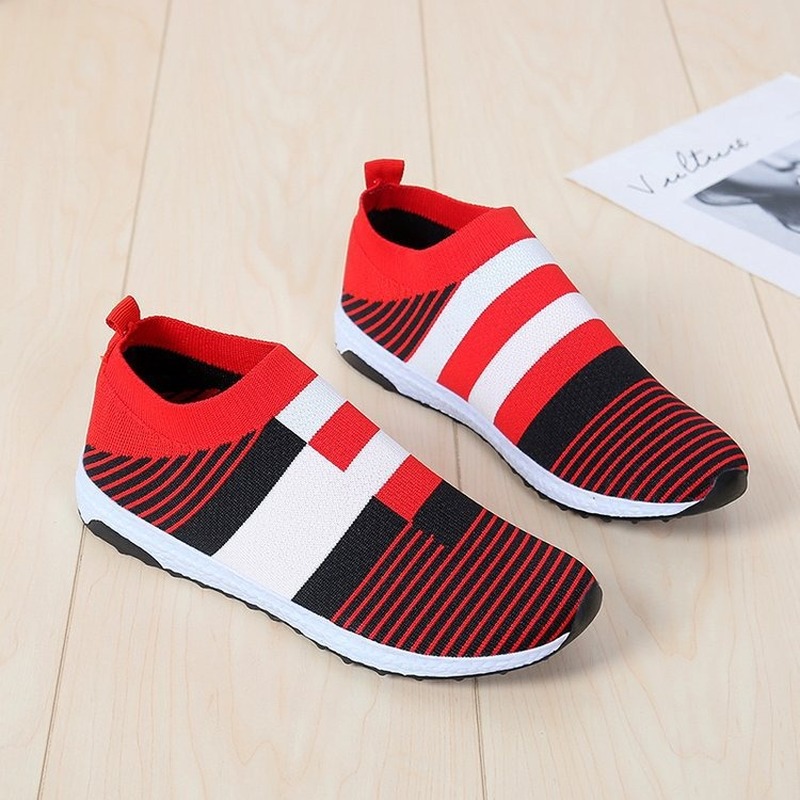 Women's Casual Vulcanized Shoes Woman Mesh Sneakers Women Knitted Flat Ladies Slip On Female Footwear Size 43 Feminino Zapatos - Image 5