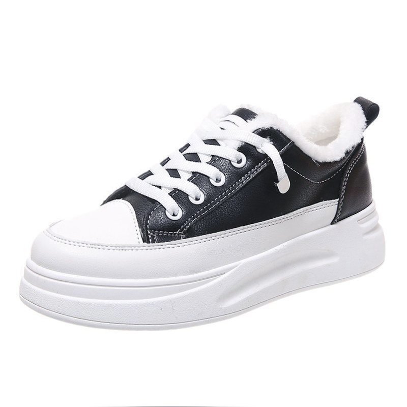 Women's casual sneakers; winter sneakers with plush fur; warm women's shoes; women's shoes with lacing; women's shoes on - Image 6