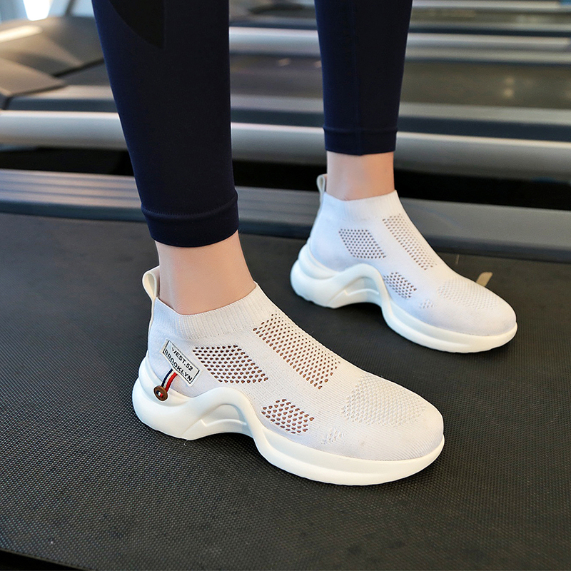 Fashion Sneakers For Women Trainers Mesh White Sock Sneakers Flat Shoes Knitted Vulcanized Shoes basket femme zapatillas mujer - Image 5