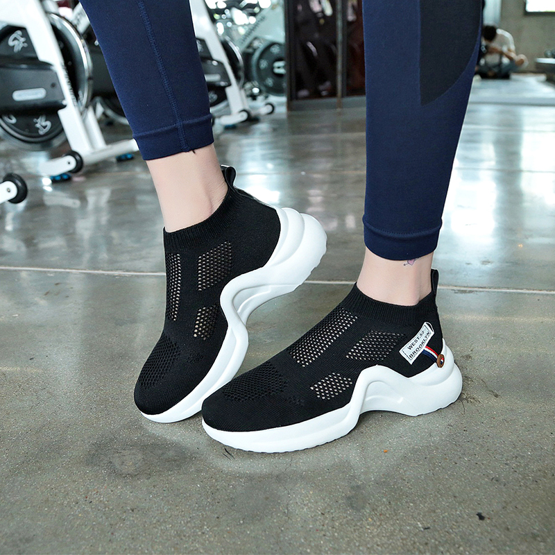 Fashion Sneakers For Women Trainers Mesh White Sock Sneakers Flat Shoes Knitted Vulcanized Shoes basket femme zapatillas mujer - Image 7