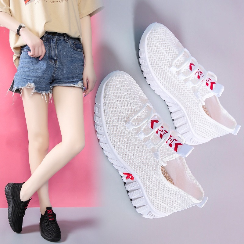 Women's shoes, cloth shoes, wear-resistant padded sole shoes, ladies lace-up canvas shoes, lightweight sports shoes, women
