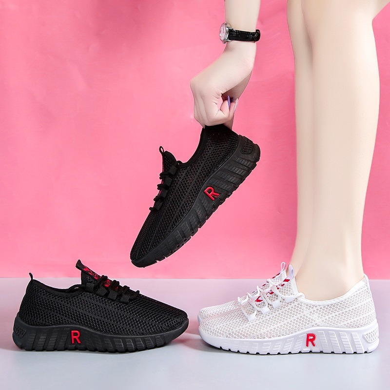 Women's shoes, cloth shoes, wear-resistant padded sole shoes, ladies lace-up canvas shoes, lightweight sports shoes, women - Image 3