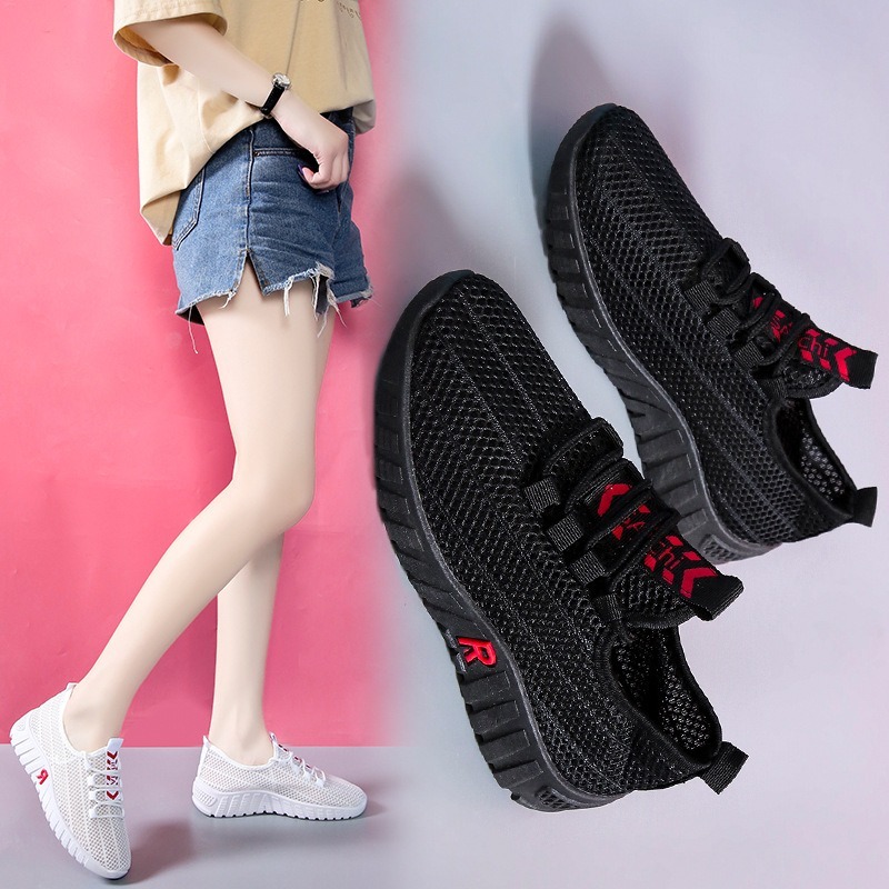 Women's shoes, cloth shoes, wear-resistant padded sole shoes, ladies lace-up canvas shoes, lightweight sports shoes, women - Image 4