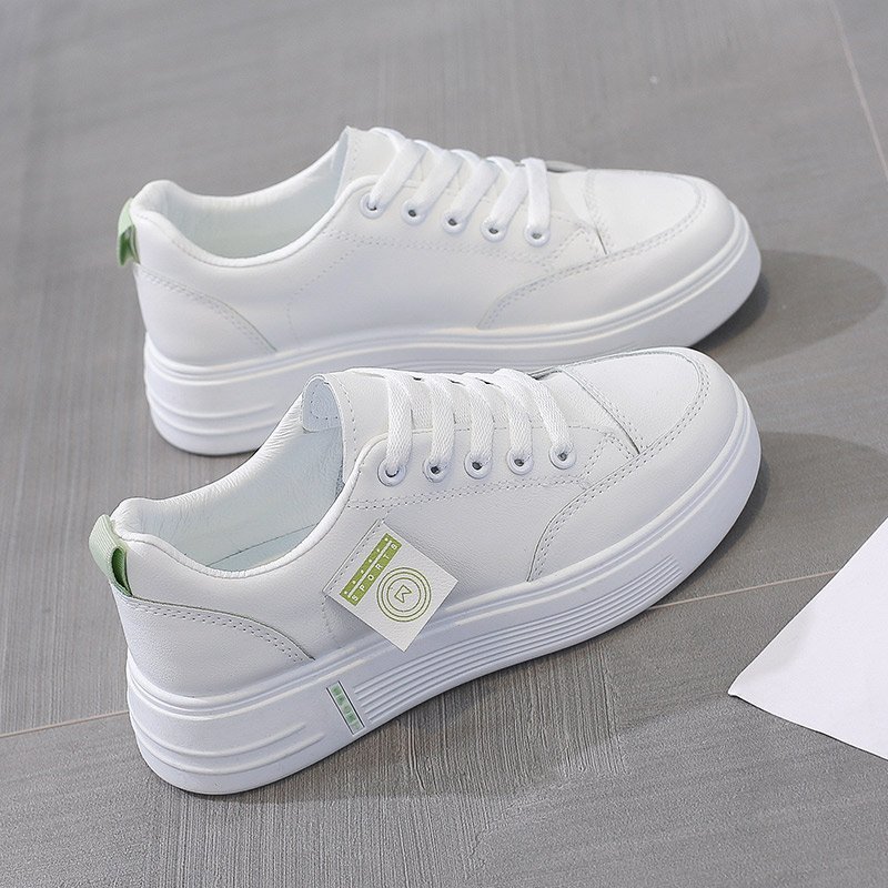 Fashion Sneakers Women's Vulcanize Shoes spring New Casual Classic White PU Leather Shoes For Women Casual White Flat Shoes - Image 2