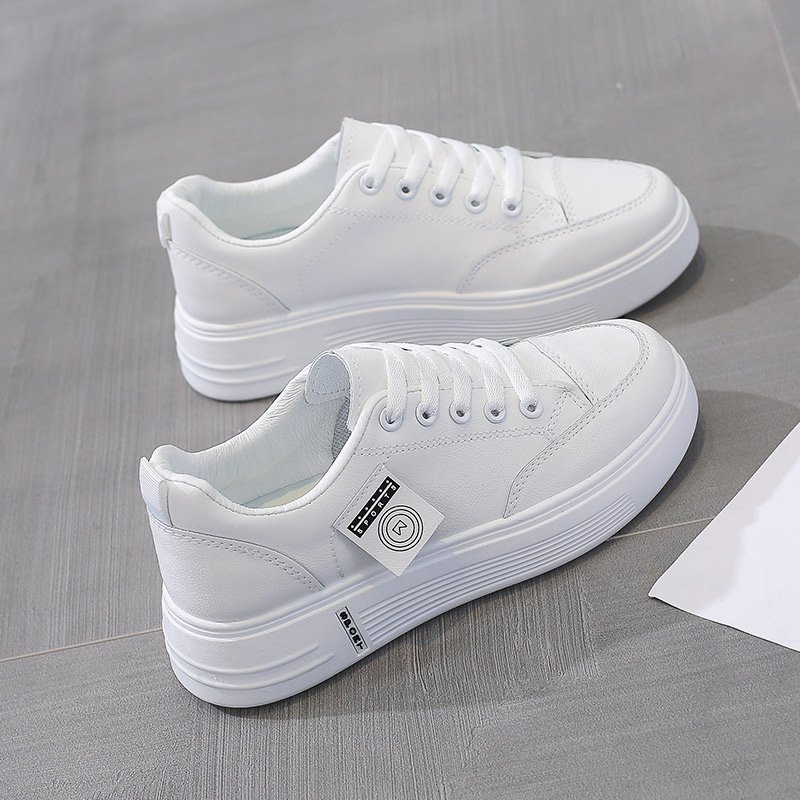 Fashion Sneakers Women's Vulcanize Shoes spring New Casual Classic White PU Leather Shoes For Women Casual White Flat Shoes - Image 3