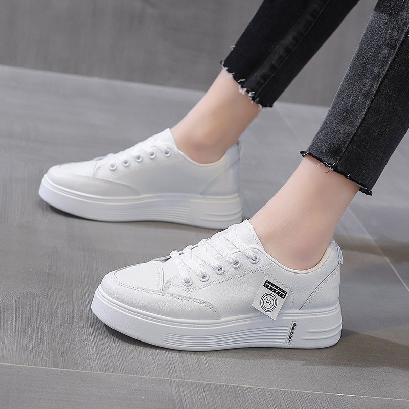 Fashion Sneakers Women's Vulcanize Shoes spring New Casual Classic White PU Leather Shoes For Women Casual White Flat Shoes - Image 7