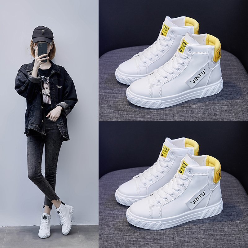women's white sneakers high to help casual flat women's vulcanized shoes fashion Spring and Autumn sports shoes Zapatos Mujer - Image 3