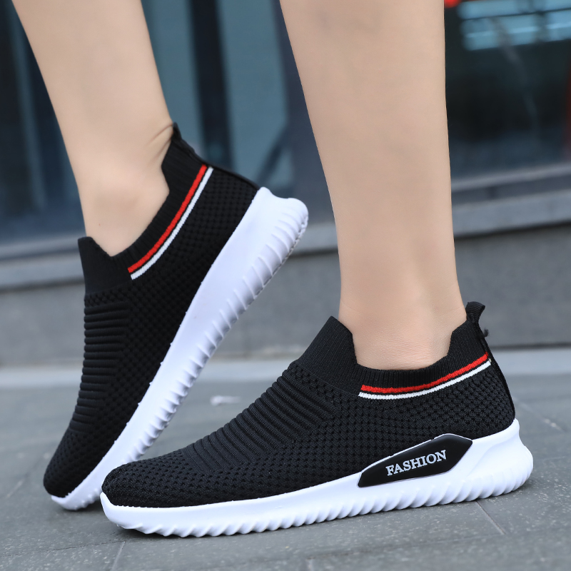Women's Casual Vulcanized Shoes Woman Mesh Sneakers Women Knitted Flat Ladies Slip On Female Footwear Size 41 Feminino Zapatos - Image 3