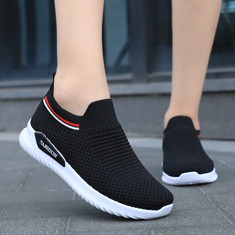 Women's Casual Vulcanized Shoes Woman Mesh Sneakers Women Knitted Flat Ladies Slip On Female Footwear Size 41 Feminino Zapatos - Image 5