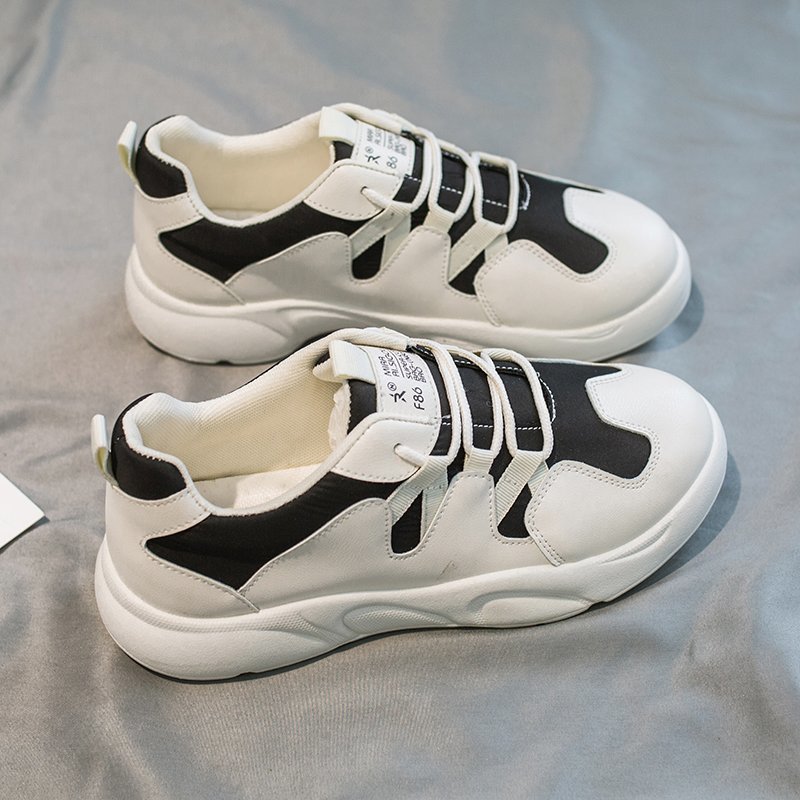 high quality White black Platform Sneakers Women Thick Bottom gang Top Shoes Woman Casual Lace Up Wedges Vulcanized Shoes Lady - Image 5